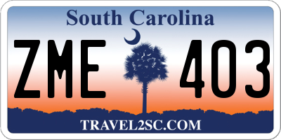 SC license plate ZME403