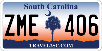 SC license plate ZME406