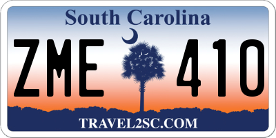 SC license plate ZME410