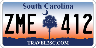 SC license plate ZME412