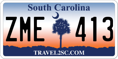 SC license plate ZME413