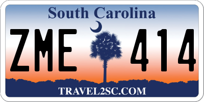 SC license plate ZME414