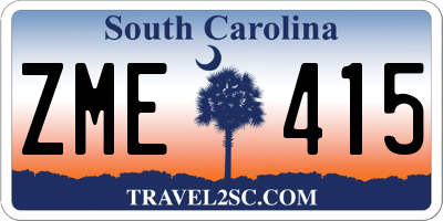 SC license plate ZME415
