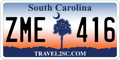 SC license plate ZME416