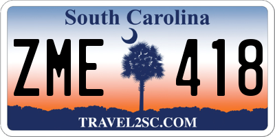 SC license plate ZME418