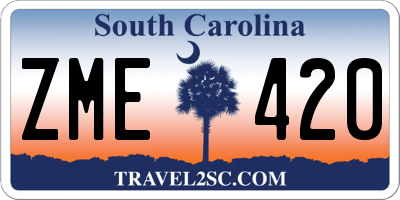 SC license plate ZME420
