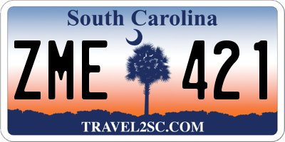 SC license plate ZME421