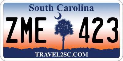 SC license plate ZME423