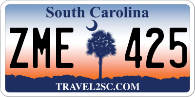 SC license plate ZME425