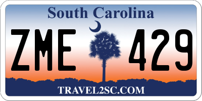 SC license plate ZME429