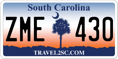 SC license plate ZME430