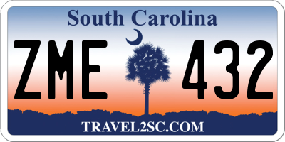 SC license plate ZME432