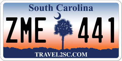 SC license plate ZME441