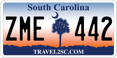 SC license plate ZME442