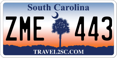 SC license plate ZME443