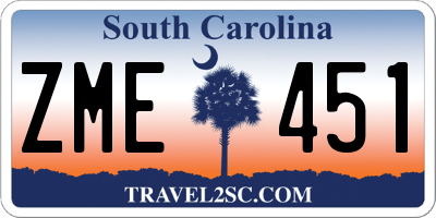 SC license plate ZME451