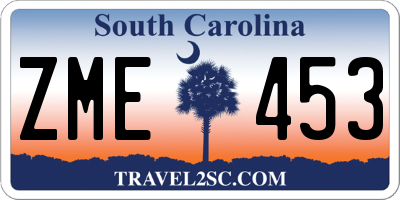 SC license plate ZME453