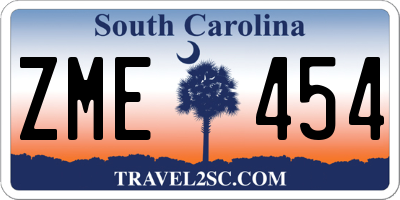 SC license plate ZME454