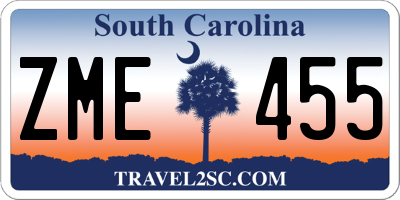 SC license plate ZME455