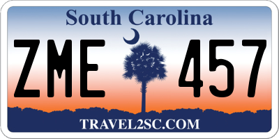 SC license plate ZME457