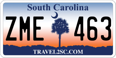 SC license plate ZME463