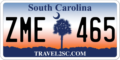 SC license plate ZME465