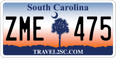 SC license plate ZME475