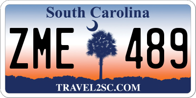 SC license plate ZME489