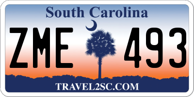 SC license plate ZME493