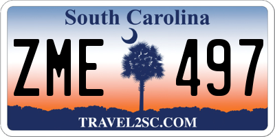 SC license plate ZME497