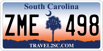 SC license plate ZME498