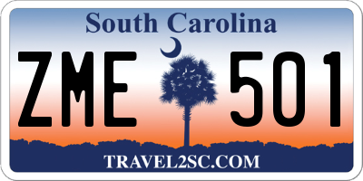 SC license plate ZME501