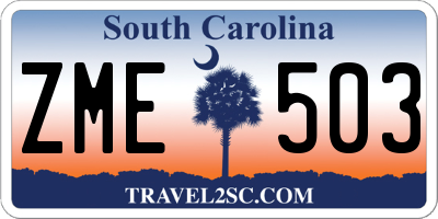 SC license plate ZME503