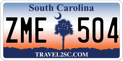 SC license plate ZME504