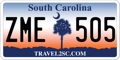 SC license plate ZME505