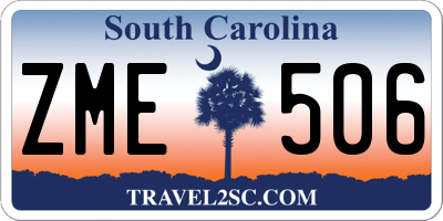 SC license plate ZME506