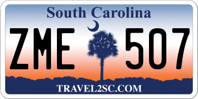 SC license plate ZME507