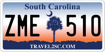 SC license plate ZME510