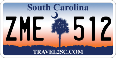 SC license plate ZME512