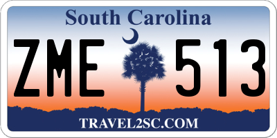 SC license plate ZME513