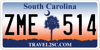 SC license plate ZME514