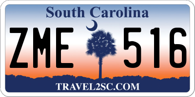 SC license plate ZME516