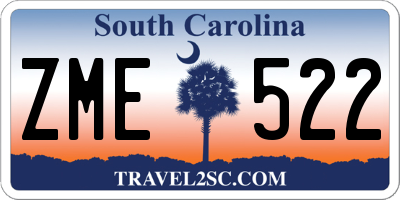 SC license plate ZME522