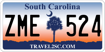 SC license plate ZME524