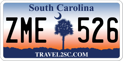 SC license plate ZME526