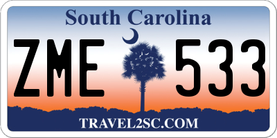 SC license plate ZME533