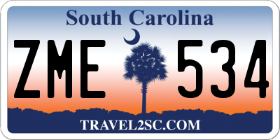 SC license plate ZME534