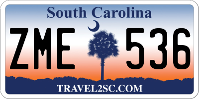 SC license plate ZME536