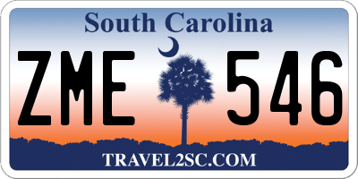 SC license plate ZME546