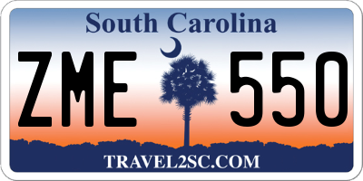 SC license plate ZME550